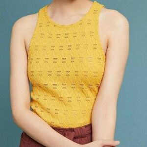 NWT Anthropologie gold‎ mustard layering tank XS